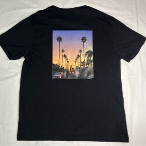 Denim & Flower Shirt Women’s Large Graphic Print T Shirt Top Casual Los Angeles